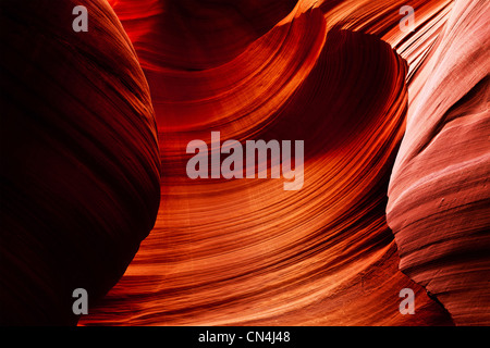 Abbassare Antelope Canyon, vicino a pagina, Arizona USA Foto Stock