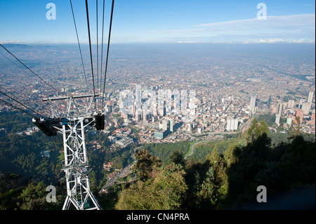 La Colombia, Cundinamarca Dipartimento, Bogotà, vista sulla città dalla funivia del Monte Monserrate Foto Stock