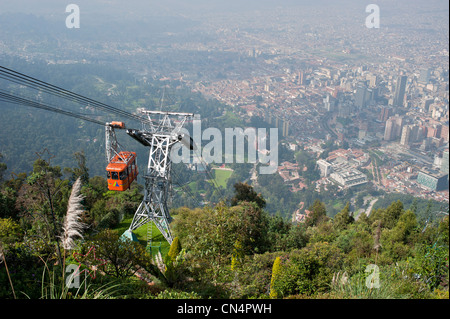 La Colombia, Cundinamarca Dipartimento, Bogotà, vista sulla città dalla funivia del Monte Monserrate Foto Stock