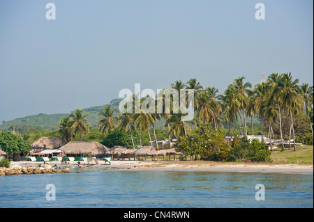 La Colombia, Dipartimento di Bolivar, Cartagena, elencati come patrimonio mondiale dall' UNESCO, l isola di Tierrabomba Foto Stock