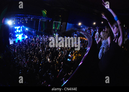 La folla ad un concerto, REGNO UNITO Foto Stock