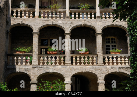 Francia, Herault, Pezenas, Hotel d'Alfonso mansion house del XVII secolo in Rue Conti, dove Moliere e la sua società ha giocato Foto Stock