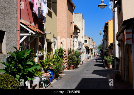 Francia, Herault, Sete, Pointe Courte distretto, villaggio di pescatori apertura sull'Etang de Thau Foto Stock