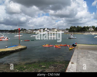 Sainte-Marine Harbour e Benodet,l'Odet fiume,Finisterre,Brittany,Bretagne,Francia Foto Stock