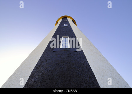 Il punto di inizio faro al tramonto, Sanday, Orkney Foto Stock