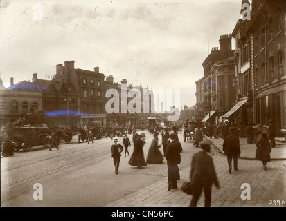 Queen Square, Wolverhampton, nei primi anni del XX secolo. Foto Stock