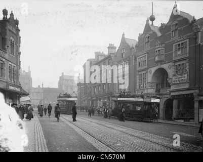 Queen Square, Wolverhampton, nei primi anni del XX secolo. Foto Stock