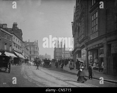 Queen Square, Wolverhampton, nei primi anni del XX secolo. Foto Stock