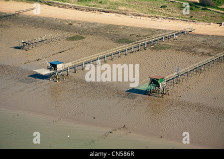 Francia, Loire Atlantique, St Brevin, pesca (vista aerea) Foto Stock