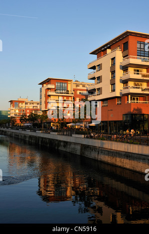 Francia, Bas Rhin, Strasburgo, lo sviluppo del port du Rhin (Reno del porto) e conversione del frangiflutti del Bassin Foto Stock