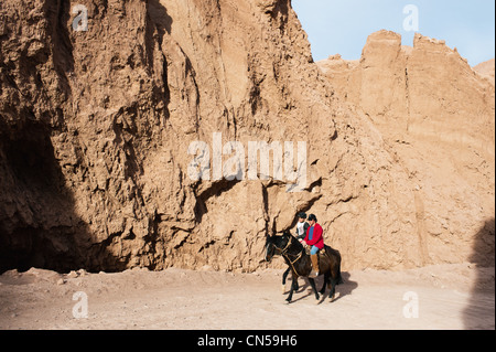 Il Cile, Antofagasta regione, il Deserto di Atacama, Valle de la Luna (a valle della luna), Equitazione Foto Stock