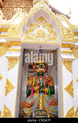 "Yaksha' mitica guardia, Phra That Doi Suthep, Chiang Mai e Chiang Mai Provincia, Thailandia Foto Stock