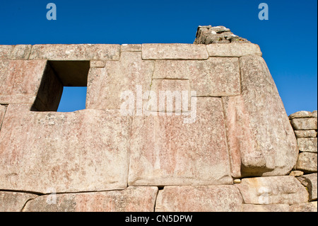 Il Perù, Provincia di Cuzco, Inca Sacred Valley, Inca sito archeologico di Machu Picchu, classificato come patrimonio mondiale dall' UNESCO, costruito Foto Stock