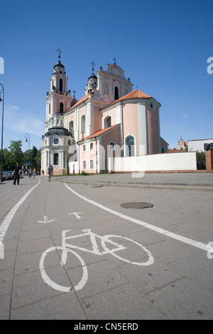 La Lituania (paesi baltici), Vilnius, centro storico elencati come patrimonio mondiale dall' UNESCO, Santa Caterina chiesa barocca Foto Stock