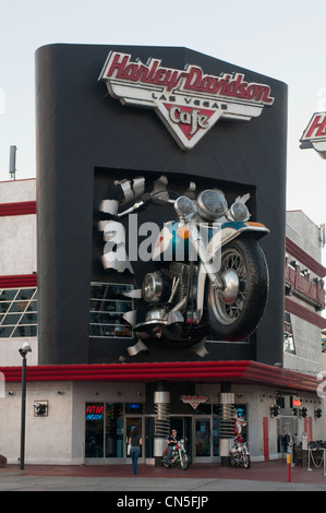 Stati Uniti, Nevada, Las Vegas Strip, Harley Davidson cafe Foto Stock