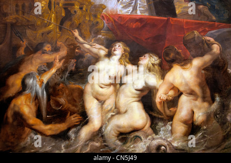 Lo sbarco a Marsiglia - La Marie de' Medici 1622-1624 Ciclo Peter Paul Rubens, vedova del re Enrico IV di Francia, Lussemburgo Palace Parigi Foto Stock