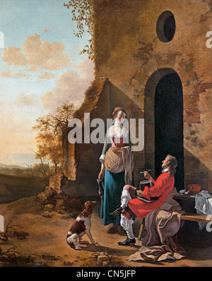 Ingresso di una locanda 1653 Johannes Vermeer o Jan Vermeer 1632 - 1675 Delft olandese Paesi Bassi Foto Stock