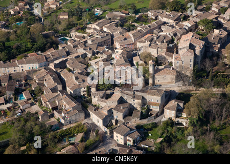 Francia, Vaucluse, Parc Naturel Regional du Luberon (Parco naturale regionale del Luberon), Goult (vista aerea) Foto Stock