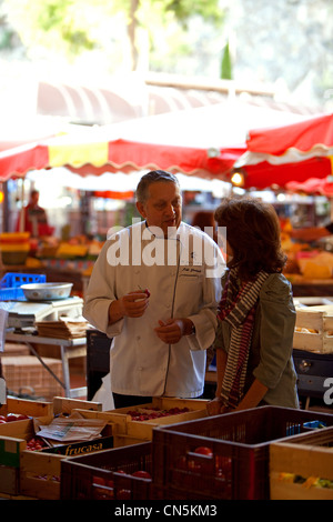 Principato di Monaco, Monaco, La Condamine, Place d'Armes (Armes square), mercato, menzione obbligatoria : Chief Joel Garault Foto Stock