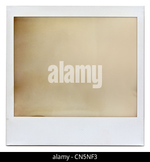 Progettato grungy instant frame di pellicola con abstract il riempimento isolato su bianco, tipo di background, vintage grano duro effetto aggiunto Foto Stock