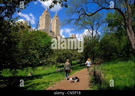 Stati Uniti, New York City, Manhattan Upper West Side, l'El Dorado palazzo visto dal Central Park Foto Stock