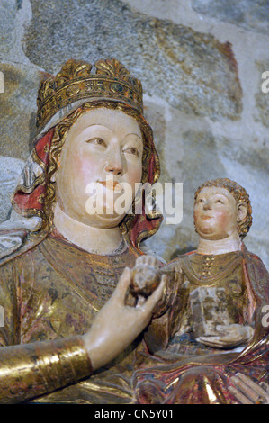Spagna Estremadura, Plasencia, Cattedrale Vieja, la scultura della Madonna del perdono Foto Stock