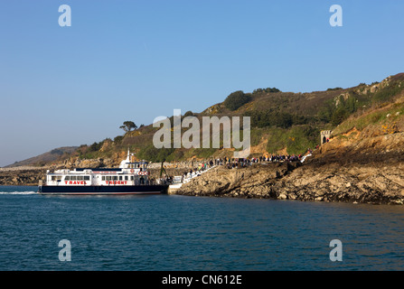 Regno Unito, Isole del Canale e Isola di Herm, Ferry Pier Foto Stock