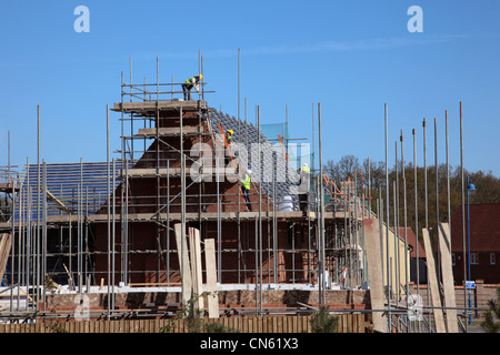 Costruzione casa Cambourne Cambridgeshire Inghilterra Foto Stock