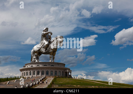 Gengis Khan statua equestre, Mongolia Foto Stock