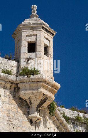 A Malta le Tre Città, Vittoriosa, torre difensiva di San Angelo Rocca Foto Stock