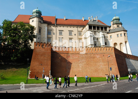 Polonia, Piccola Polonia regione, Cracovia, città vecchia (Stare Miasto) elencati come patrimonio mondiale dall' UNESCO che dalla collina di Wawel e dal Royal Foto Stock