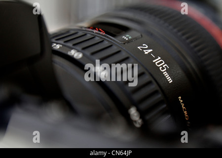 Abstract close up di un Canon EF lente della fotocamera Foto Stock