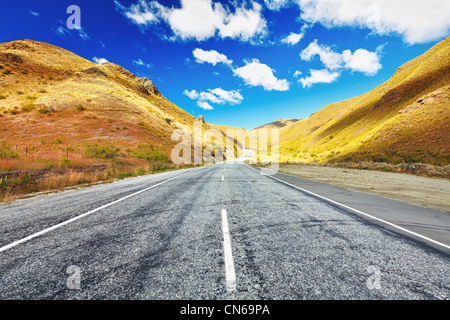 Cardrona valley road. Nuova Zelanda Foto Stock