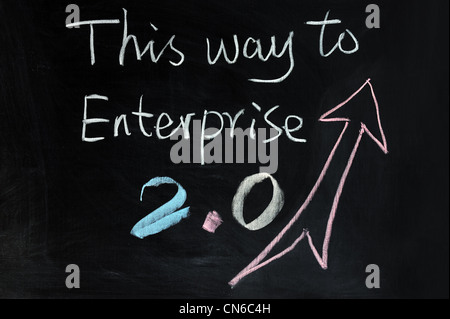 Chalk disegno - Questo modo di Enterprise 2.0 Foto Stock