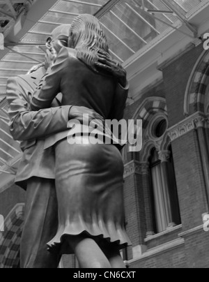 Paolo giornata di scultura "Il luogo di incontro' a King's Cross St Pancras Foto Stock