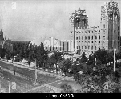 Nuovo Tempio Mormone, Salt Lake City, Utah, circa 1890 Foto Stock