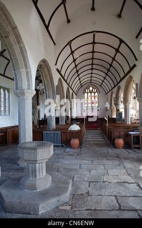 St Pancras chiesa in Widecombe-nel-Moor, Dartmoor, Inghilterra. Foto Stock