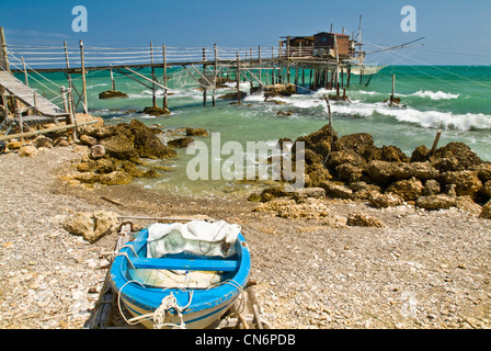 Europa Italia Abruzzo Provincia di Chieti Rocca San Giovanni trabocchi Foto Stock