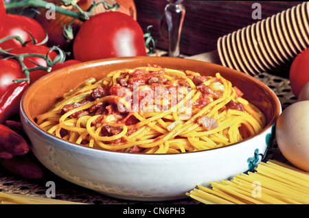 Europa Italia Abruzzo Spaghetti ( o ) dei maccheroni alla chitarra Foto Stock