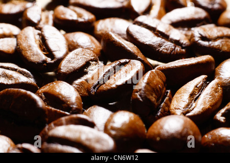 Chicchi di caffè tostati closeup photo Foto Stock