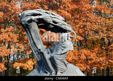 Frederic Chopin monumento disegnato da Waclaw Szymanowski nel 1907 - Parco delle Terme Reali, Varsavia, Polonia Foto Stock