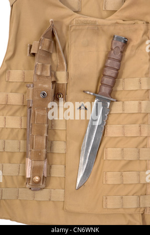 USMC OCK3S baionetta e desert camouflage American USMC marine corps militare OTV inteceptor blindatura corporea come usato in Afghanistan Foto Stock