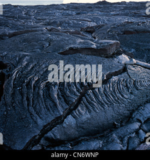 Solido flusso di lava pahoehoe Hawaii Foto Stock