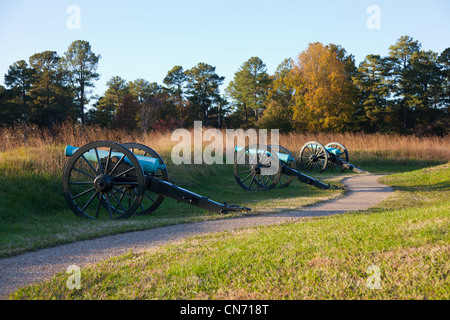 I cannoni a Pietroburgo National Battlefield anteriore orientale in Virginia Foto Stock