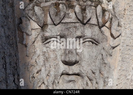 Maschere di divinità classiche, giardino pensile e rampa, Carskoe Selo, Pushkin, San Pietroburgo Foto Stock