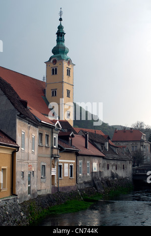 Santa Anastasia chiesa e Gradna river, Samobor, Croazia Foto Stock