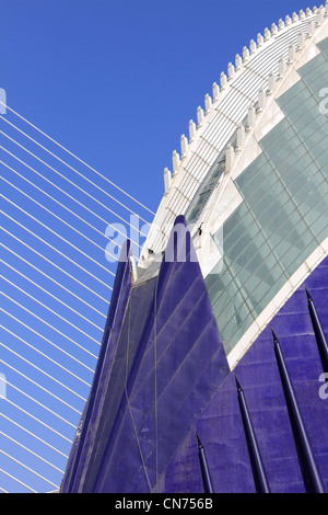 Santiago Calatrava di L'Assut de D'or bridge e l'Agorà di città delle Arti e delle Scienze di Valencia Spagna Foto Stock