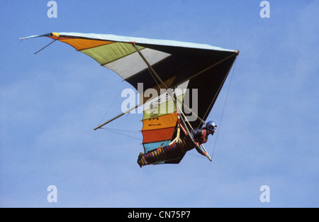 Il deltaplano su Rhossili su Gower in Galles 1979 Foto Stock