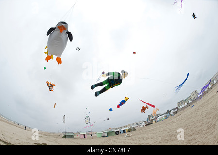 Berck sur Mer, International Kite Festival, Cerfs Volants Foto Stock