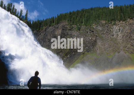 Kinuseo Falls, Monkman deserto Parco Provinciale, BC Foto Stock